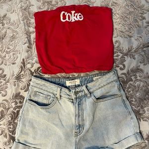 Pac Sun High Waisted Mom Shorts & Vintage Coke